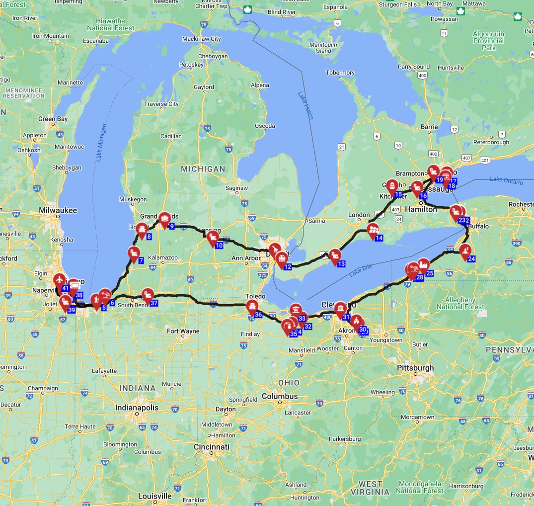 USA Motorhome road trip from Chicago Includes Niagara Falls